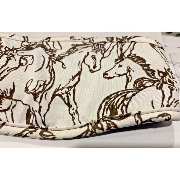 Kerrits First Level Fleece Headband White & Brown all over Horse print USA Made - Picture 3 of 7